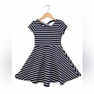 Dreamgirl Navy and White Striped Twirl Dress size 4. Great Condition
